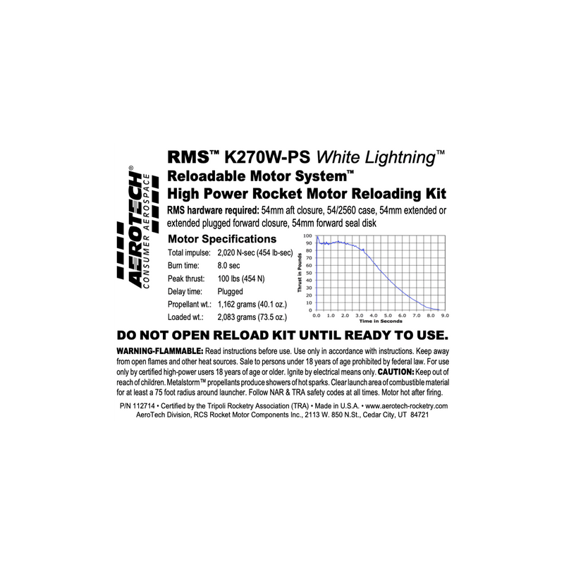 AeroTech K270W-PS RMS-54/2560 Reload Kit (1 Pack) - 112714