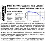 AeroTech H169WS-13A 29mm x 203mm Single Use DMS 1-Motor Kit - 08161